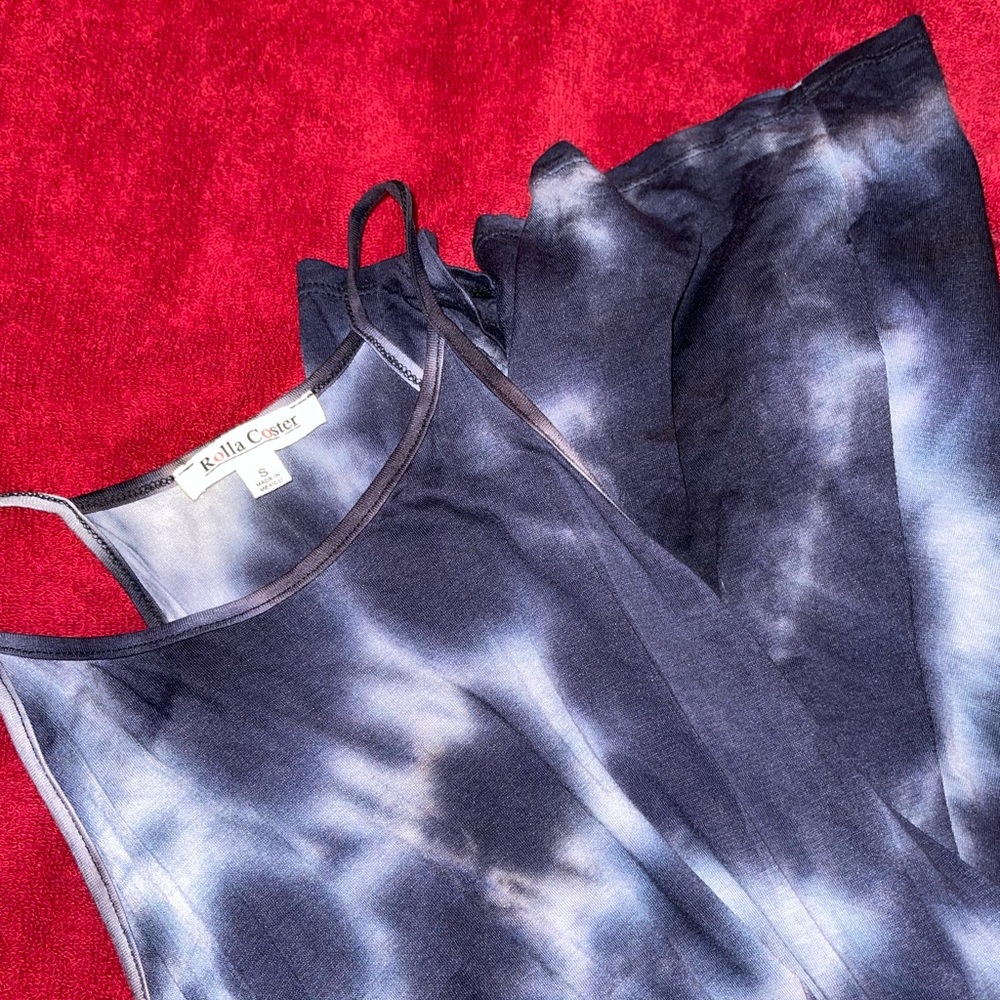 BLUE & WHITE TIE DIE DRESS